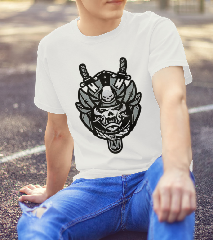 Las Vegas Raiders Samurai LV Skull Emblem T-Shirt