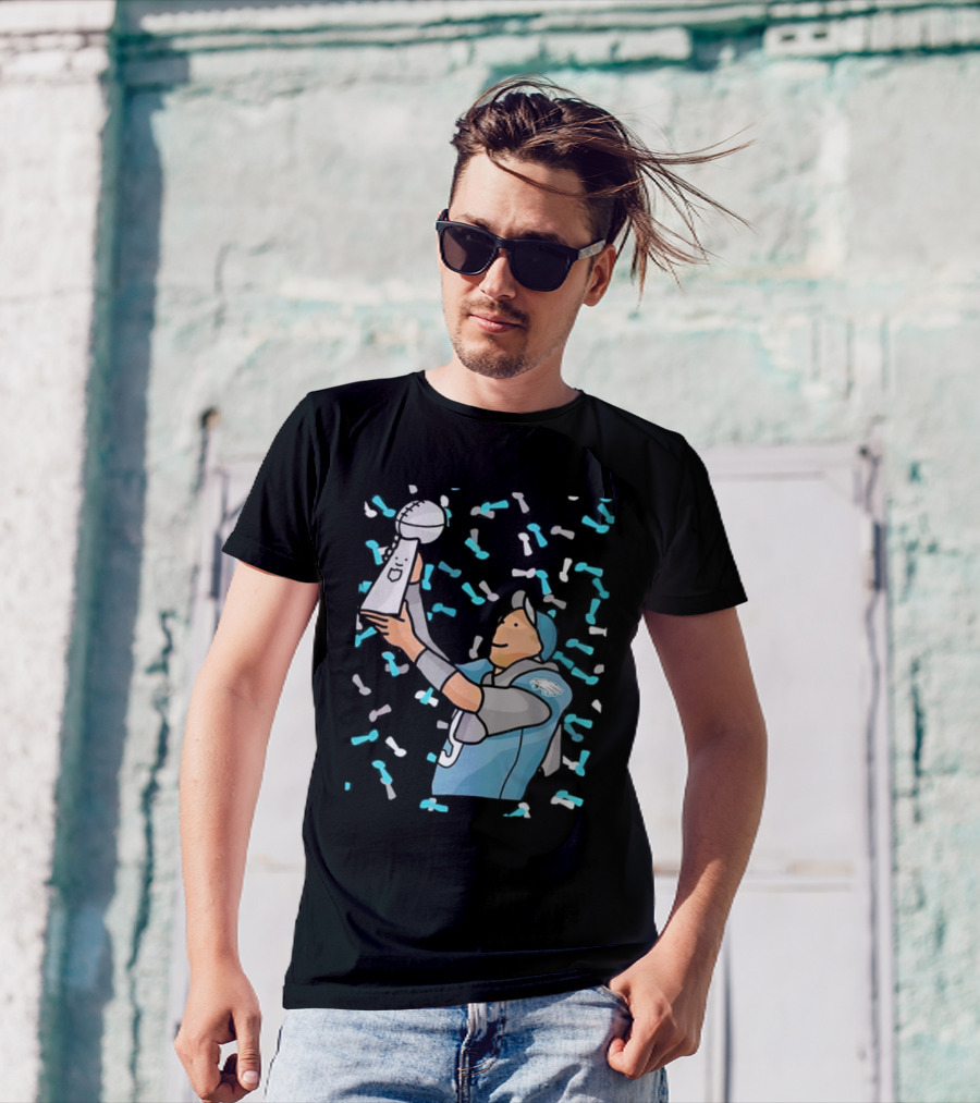 Philadelphia Eagles Nick Foles Super Bowl Trophy Celebration Cartoon T-Shirt