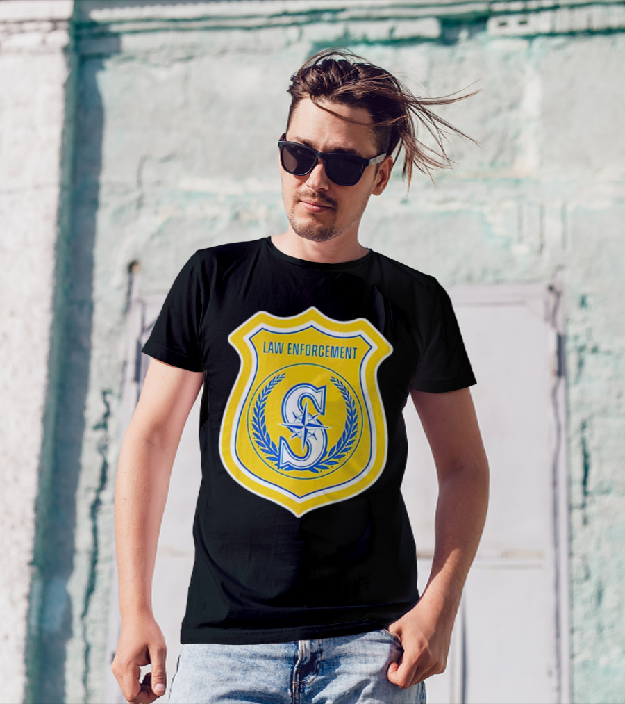 Seattle Mariners Law Enforcement Badge Shield S T-Shirt