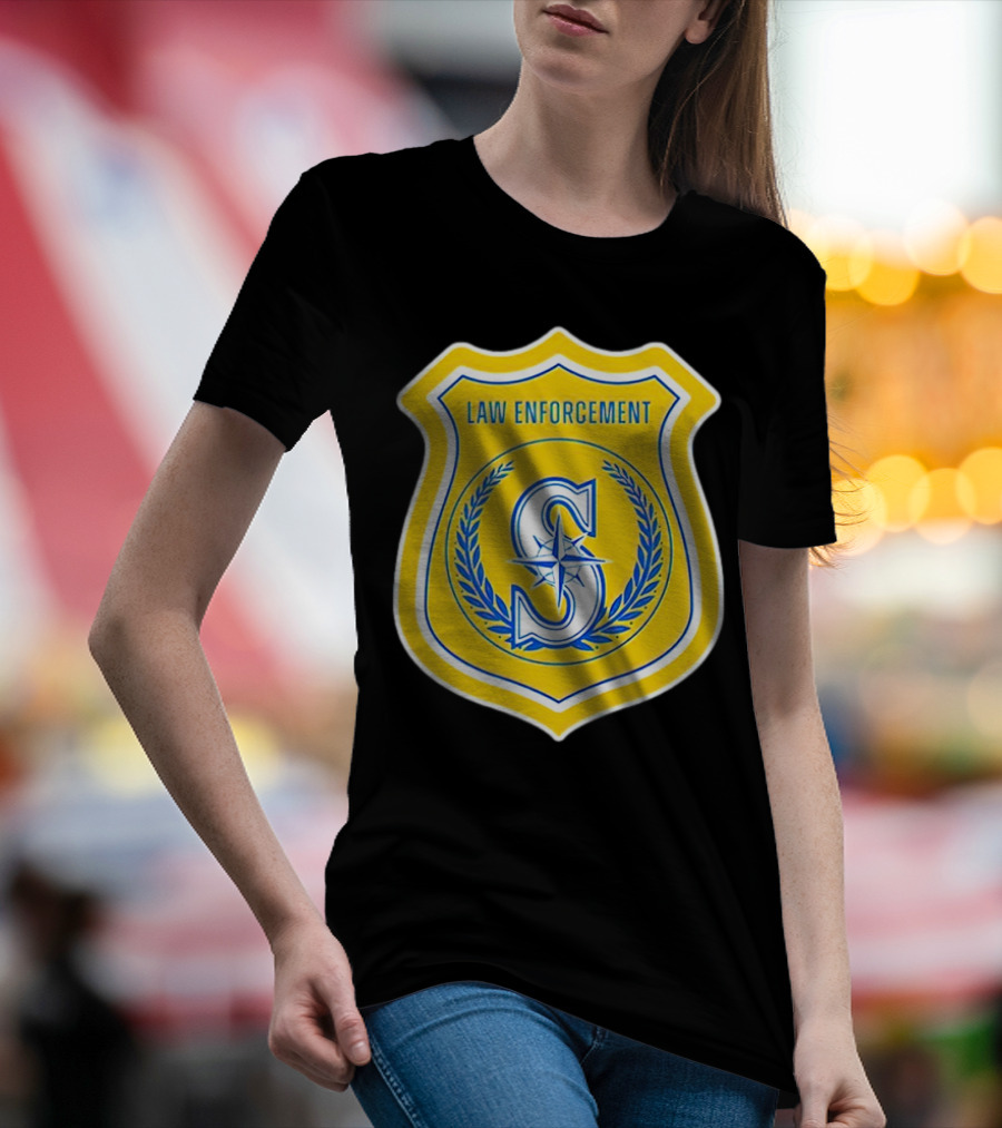 Seattle Mariners Law Enforcement Badge Shield S T-Shirt