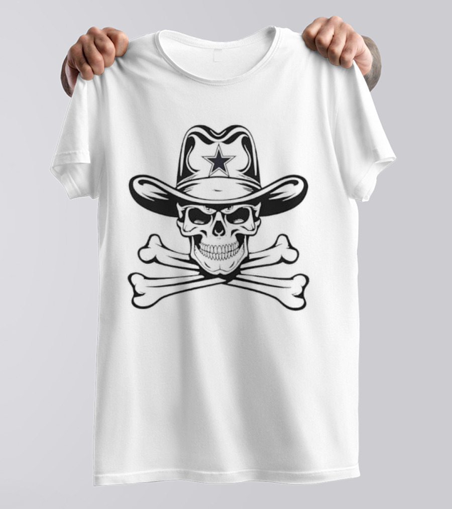 Cowboys Skull Dallas Star Crossbones T-Shirt