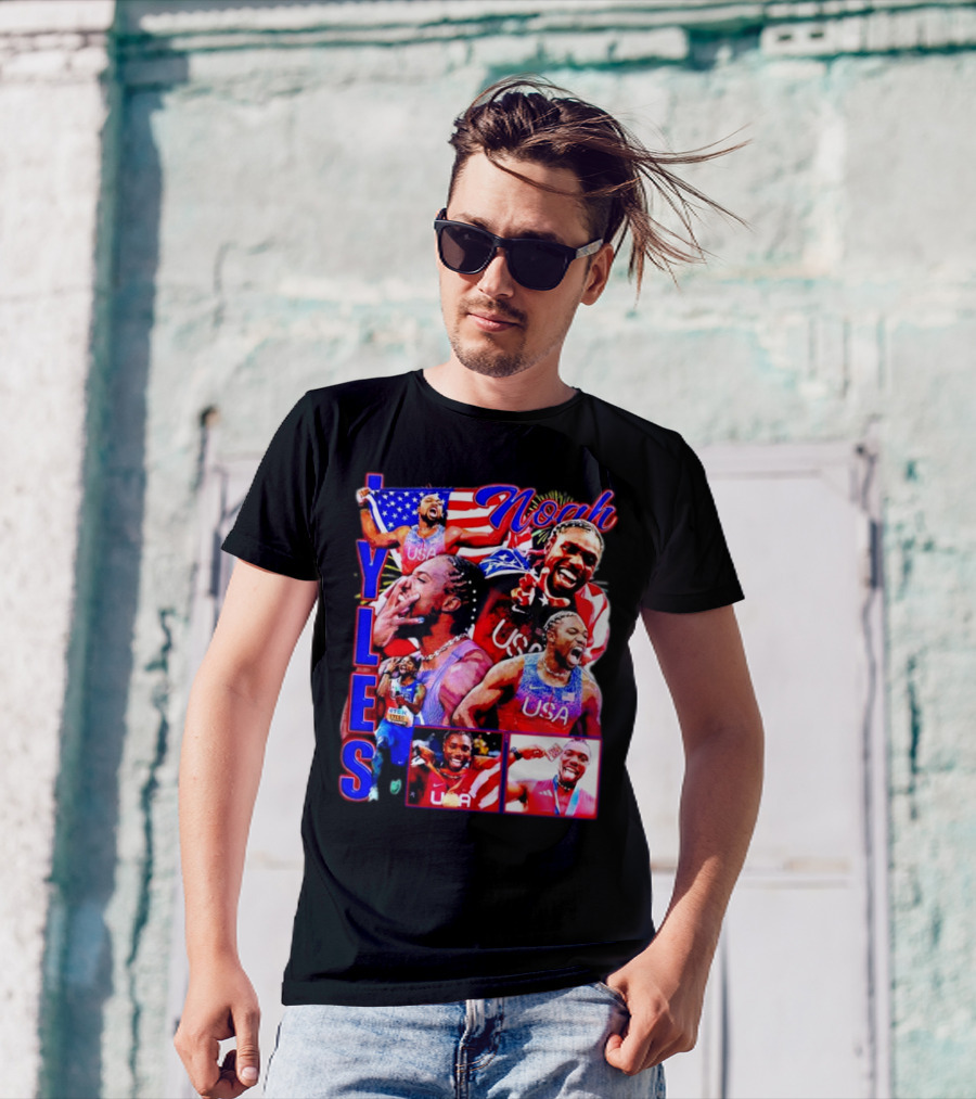 Olympic 2024 USA Noah Lyles Retro T-Shirt