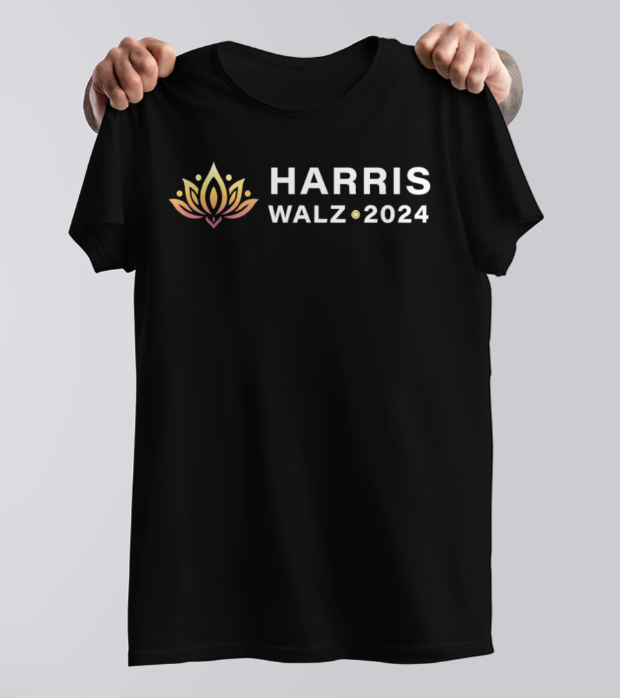Harris Walz 2024 Lotus Symbol Campaign T-Shirt