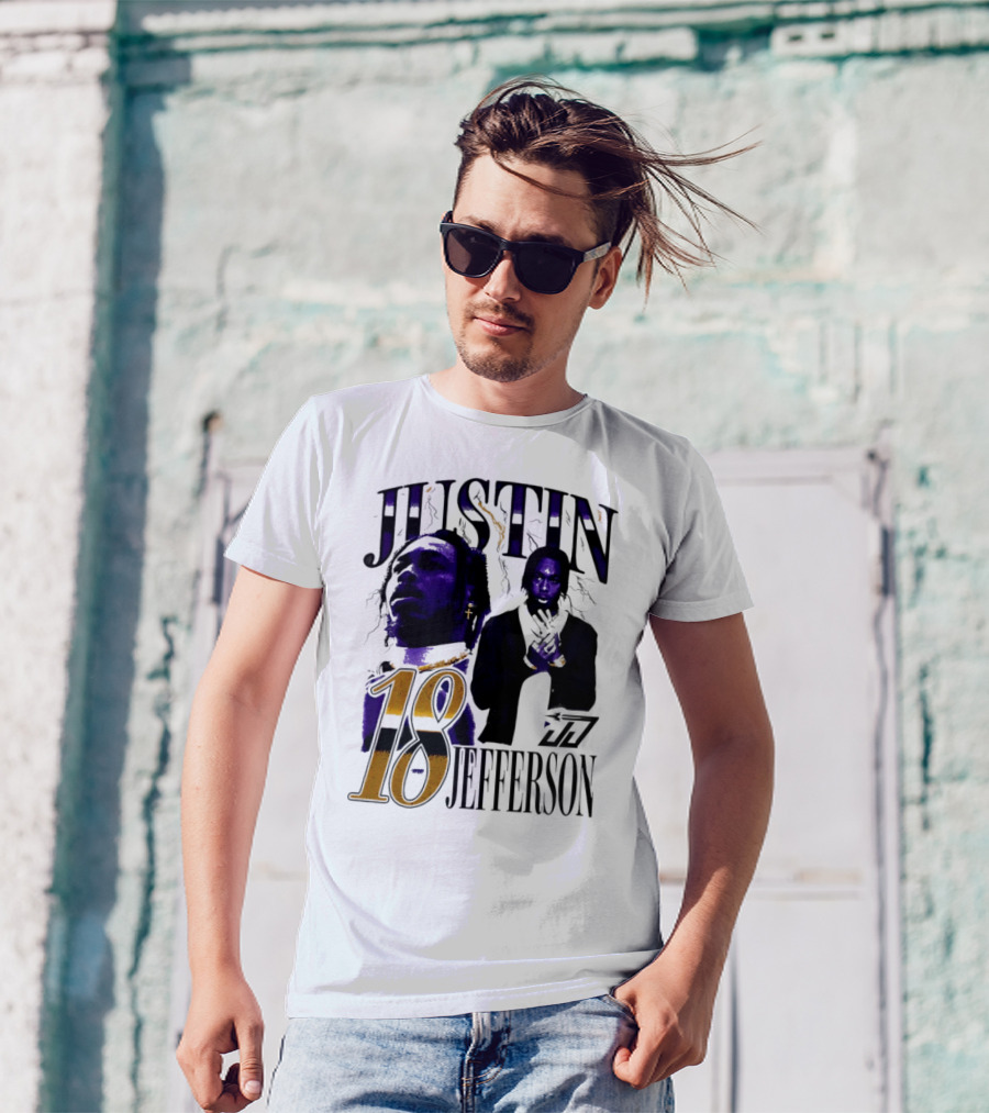 Justin Jefferson 18 Minnesota Vikings Lightning T-Shirt