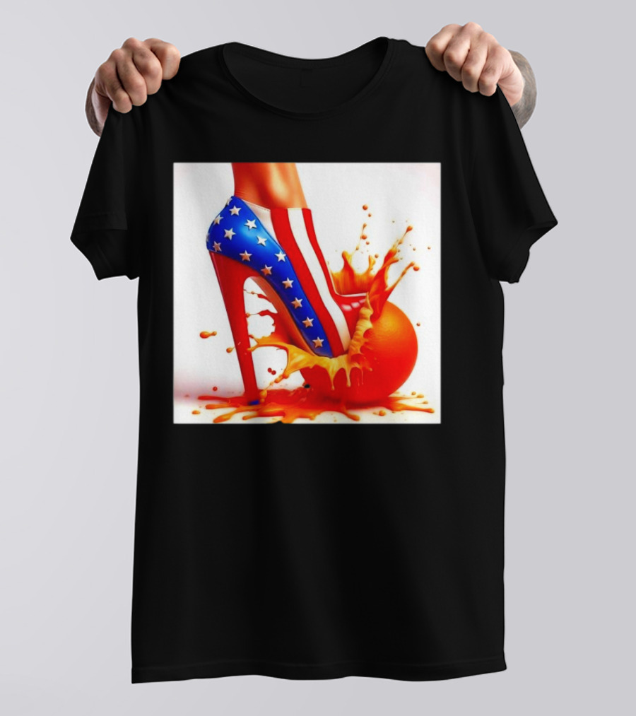 Patriotic Heels Trampling Orange Let's Go Kamala Harris T-Shirt