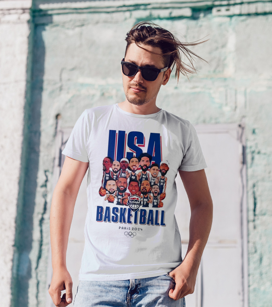 USA Basketball Paris 2024 Team Chibi Players T-Shirt