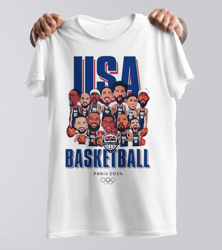 USA Basketball Paris 2024 Team Chibi Players T-Shirt