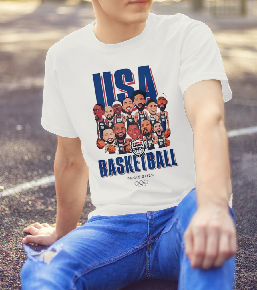 USA Basketball Paris 2024 Team Chibi Players T-Shirt