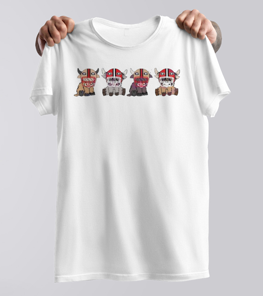 Cute Buffalo Wearing Georgia Bulldogs Helmet In Various Colors T-Shirt