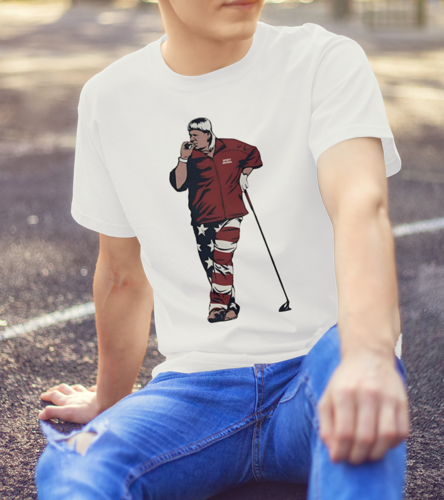 John Daly Sports Legend American Flag Pants Golf T-Shirt