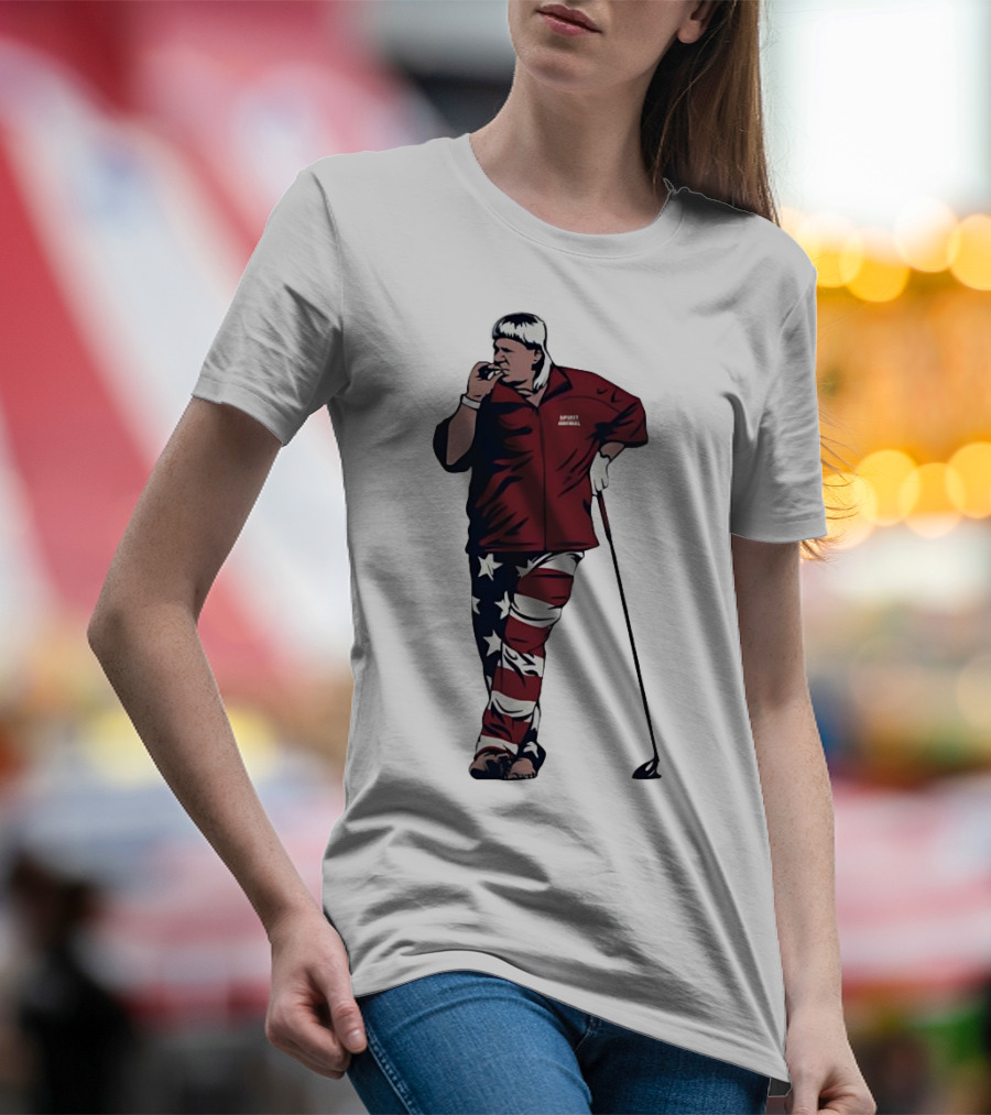 John Daly Sports Legend American Flag Pants Golf T-Shirt