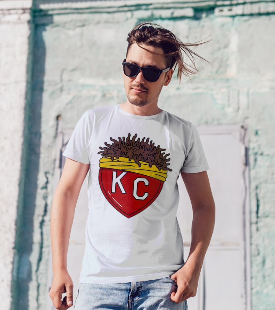 Kansas City Chiefs KC Heart French Fries T-Shirt