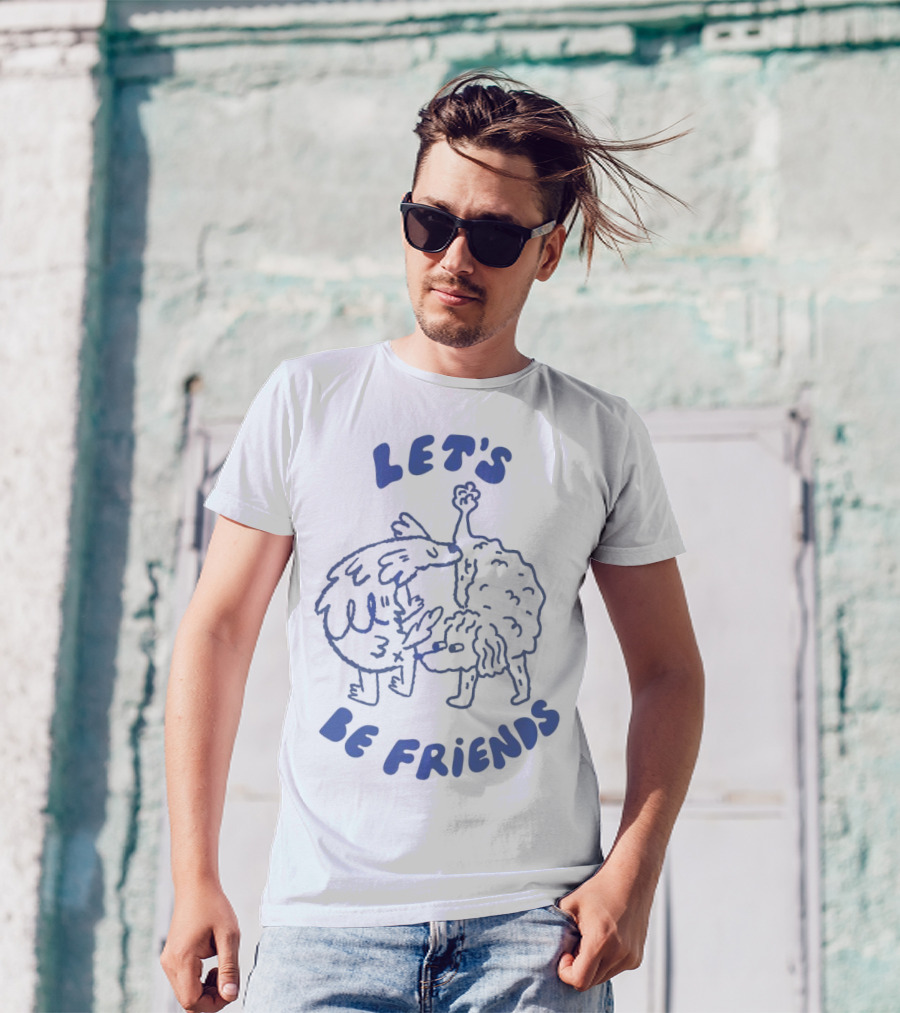 LET'S BE FRIENDS Turkey And Dog Embrace T-Shirt