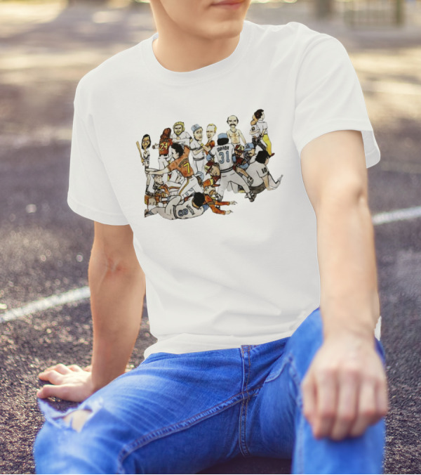 Ed Whitson Bob Horner Cast Arm Pascual Perez Bat Baseball Fight Scene T-Shirt