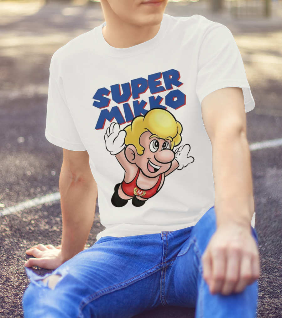 Super Mikko Flying Character Parody Super Mario Game T-Shirt
