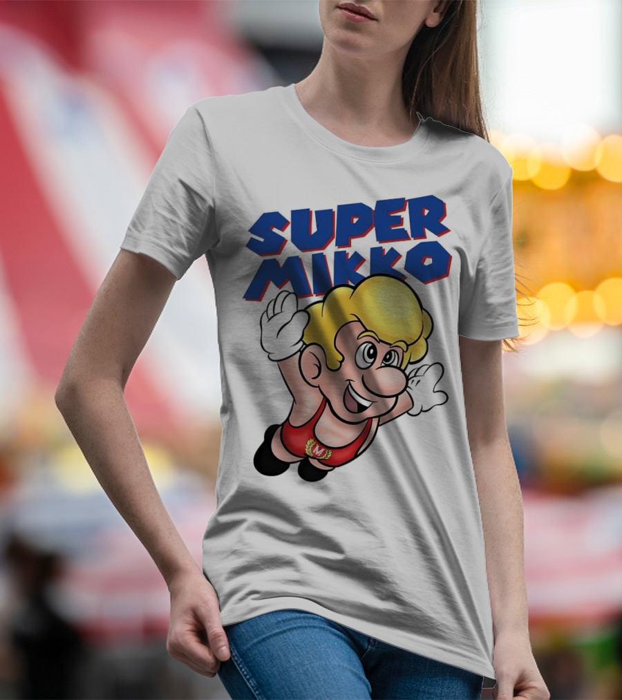 Super Mikko Flying Character Parody Super Mario Game T-Shirt