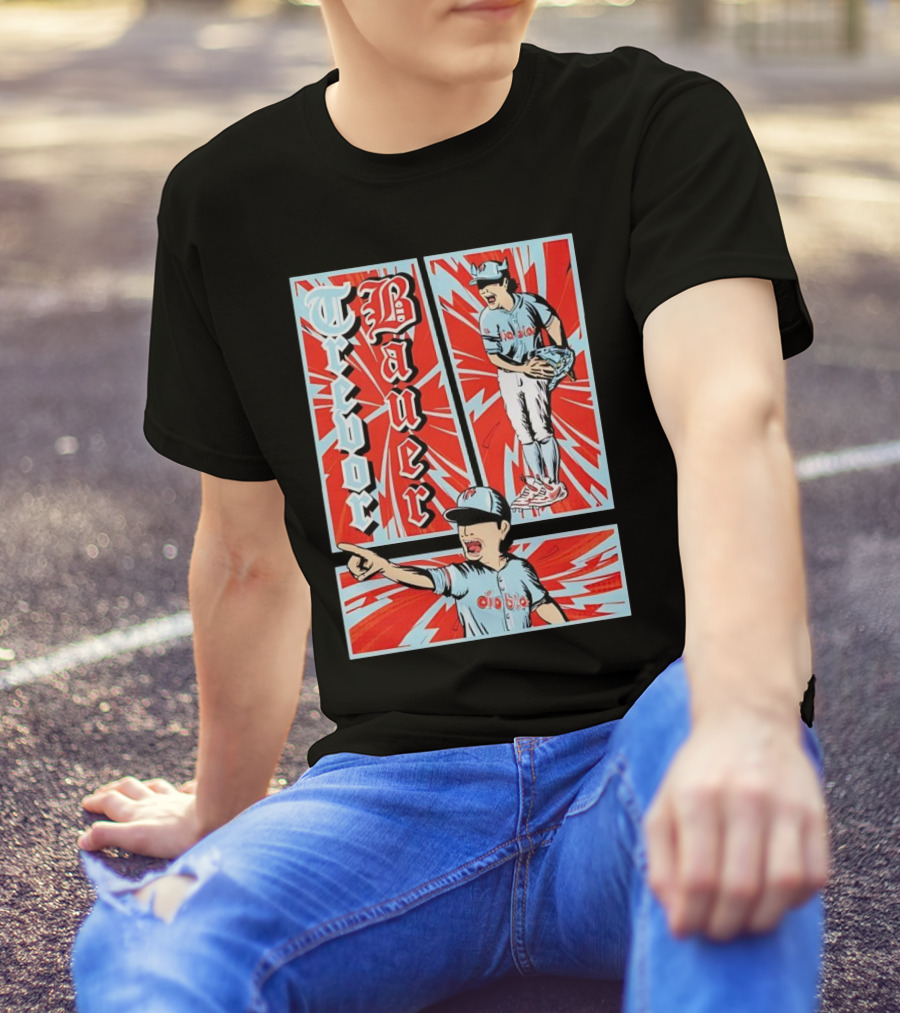 Trevor Bauer Diablo Baseball Comic Strip T-Shirt