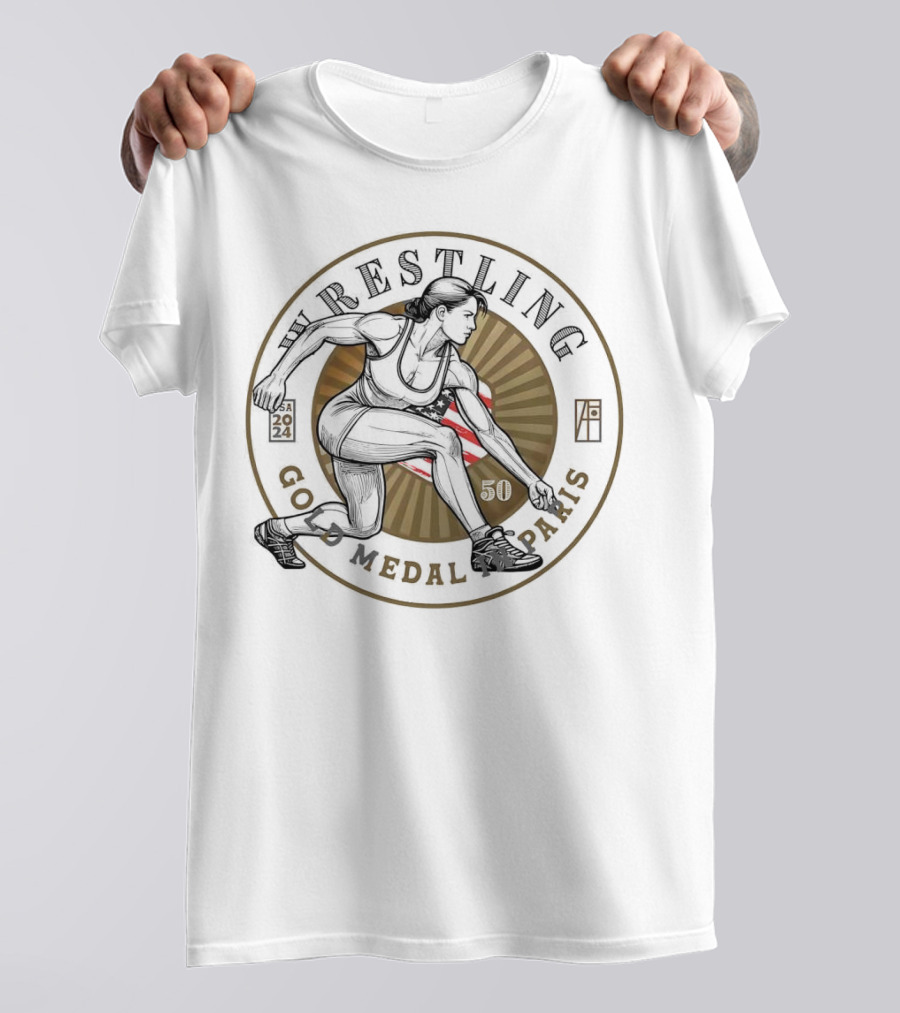 Wrestling Gold Medal Paris 50 USA T-Shirt