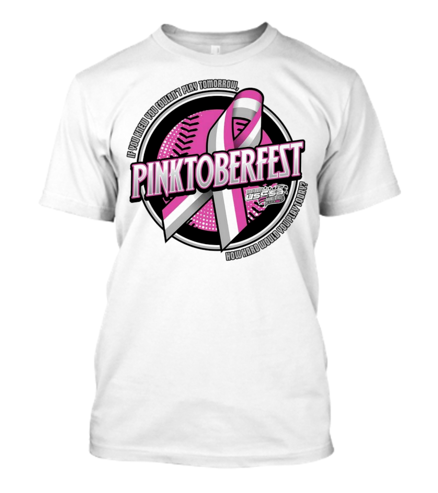 USSSA Ohio Fast Pitch Pinktoberfest 2024 Breast Cancer Awareness Ribbon And Softball T-Shirt