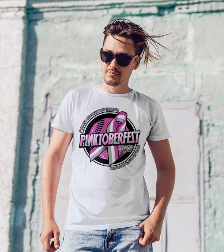 USSSA Ohio Fast Pitch Pinktoberfest 2024 Breast Cancer Awareness Ribbon And Softball T-Shirt