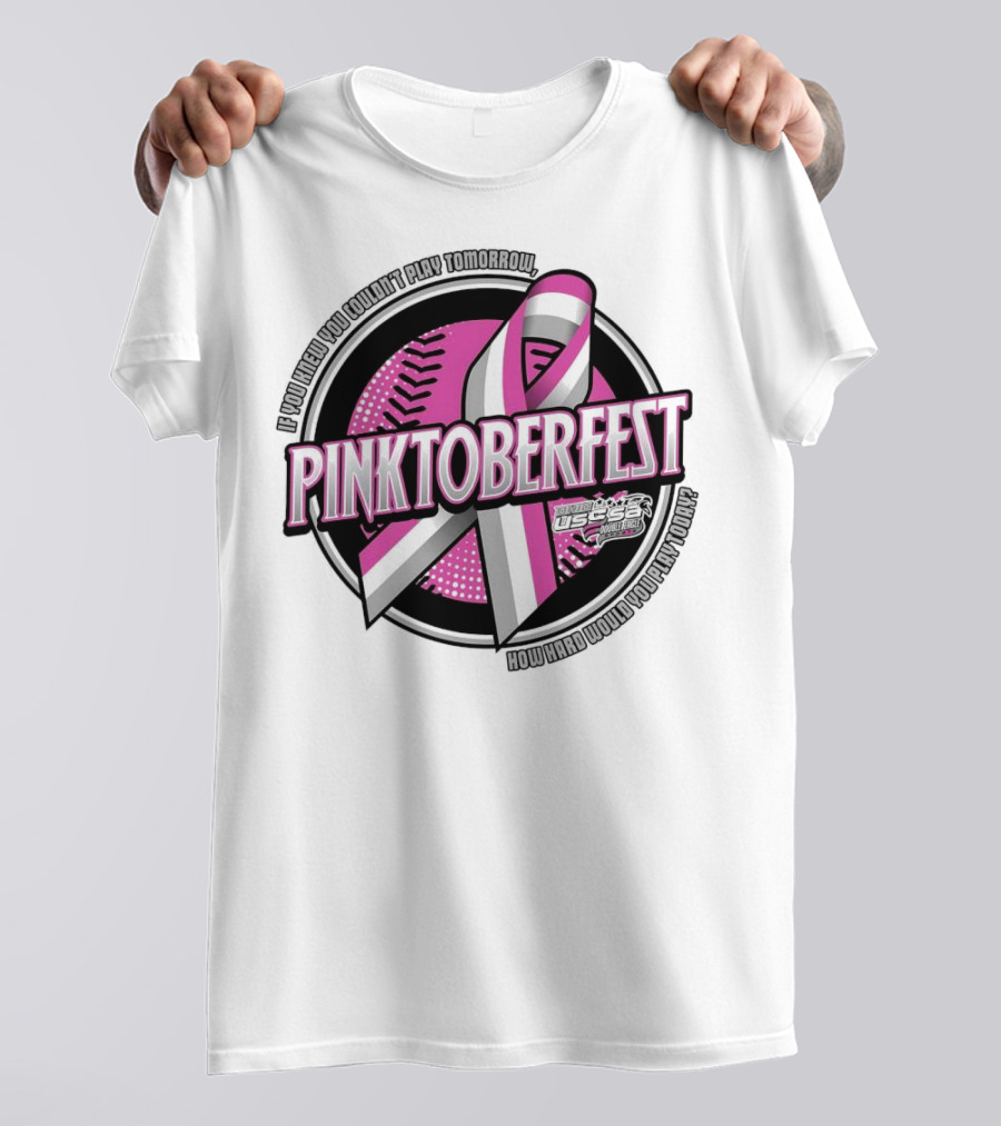 USSSA Ohio Fast Pitch Pinktoberfest 2024 Breast Cancer Awareness Ribbon And Softball T-Shirt