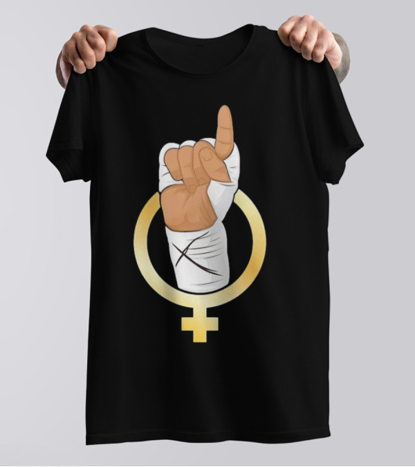 Gold Female Boxing Hand Symbol Feminist Power T-Shirt