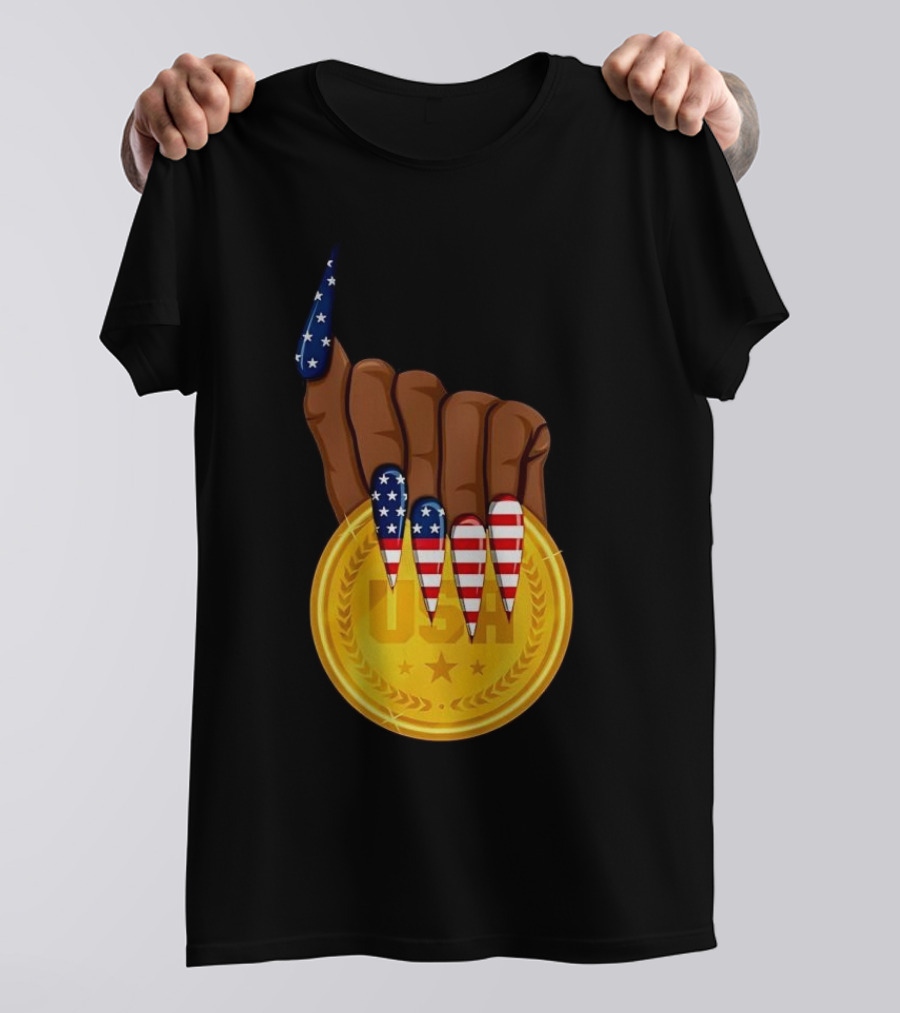 Gold Medal USA American Nails Sha’Carri Richardson T-Shirt