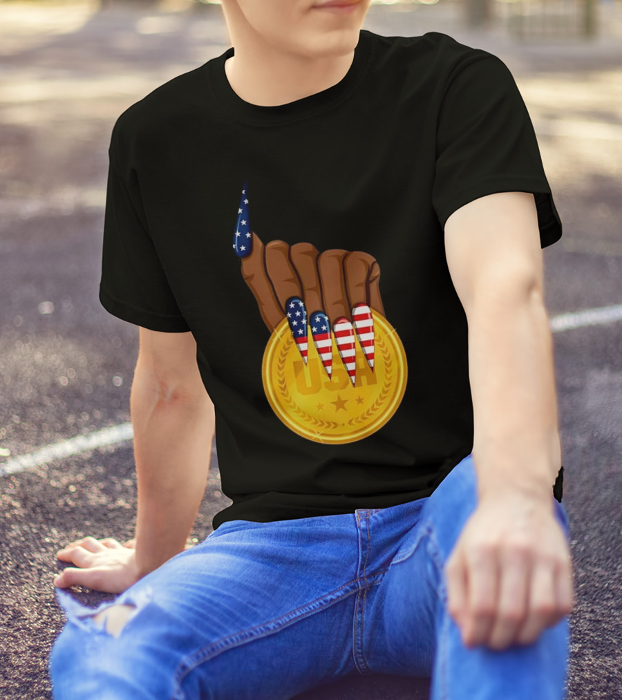 Gold Medal USA American Nails Sha’Carri Richardson T-Shirt
