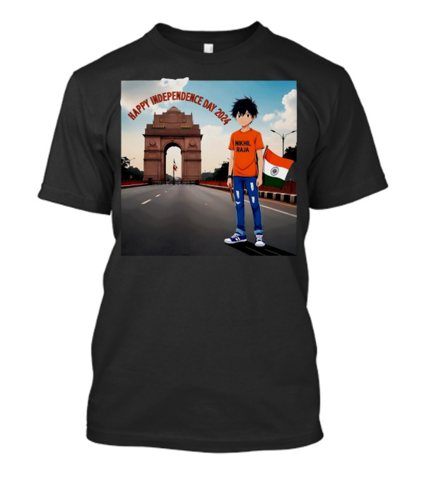 Nikhil Raja Happy Independence Day 2024 India Flag India Gate T-Shirt