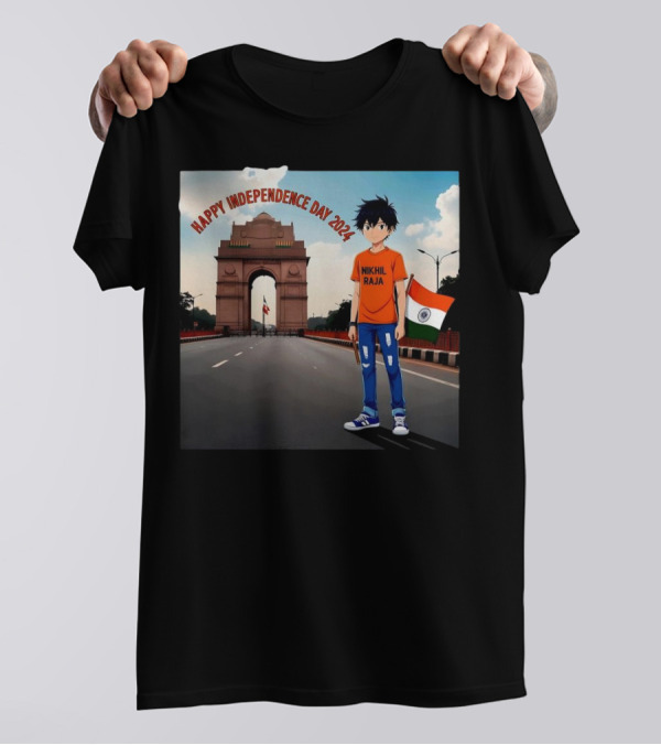 Nikhil Raja Happy Independence Day 2024 India Flag India Gate T-Shirt
