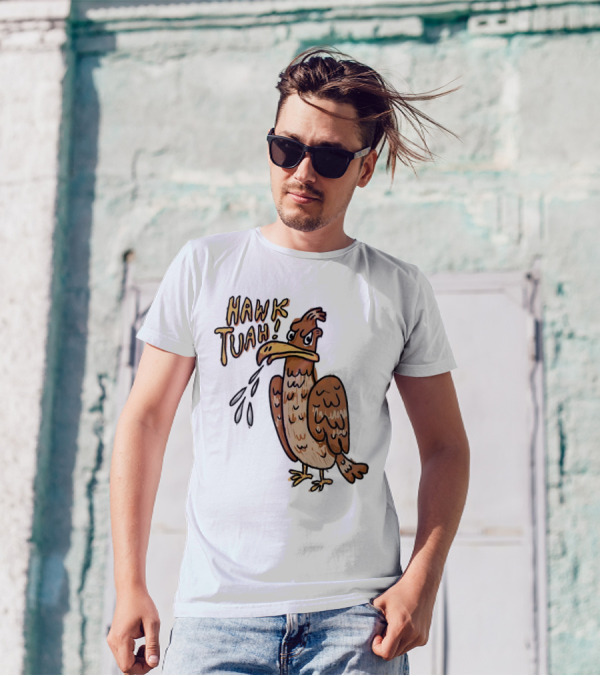 Hawk Tuah Tough Angry Bird With Spilled Ink T-Shirt