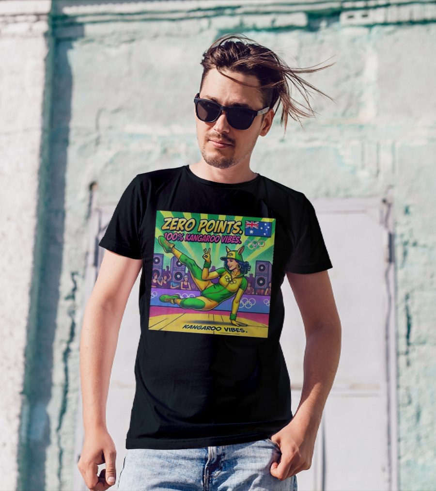 Zero Points 100 Percent Kangaroo Vibes Australia Flag Olympic T-Shirt