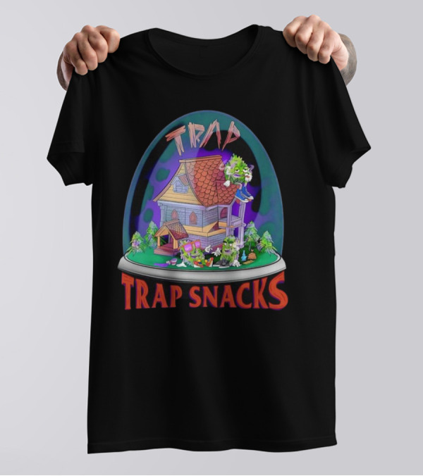 Trap Snacks Haunted House Theme Cannabis Character Dome T-Shirt