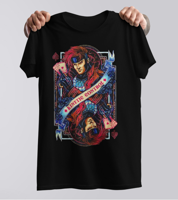 Gambit Kinetic Control Playing Card T-Shirt