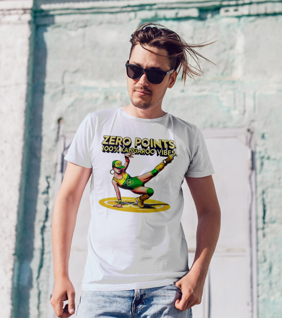 Zero Points 100% Kangaroo Vibes Breakdancing RayGun T-Shirt