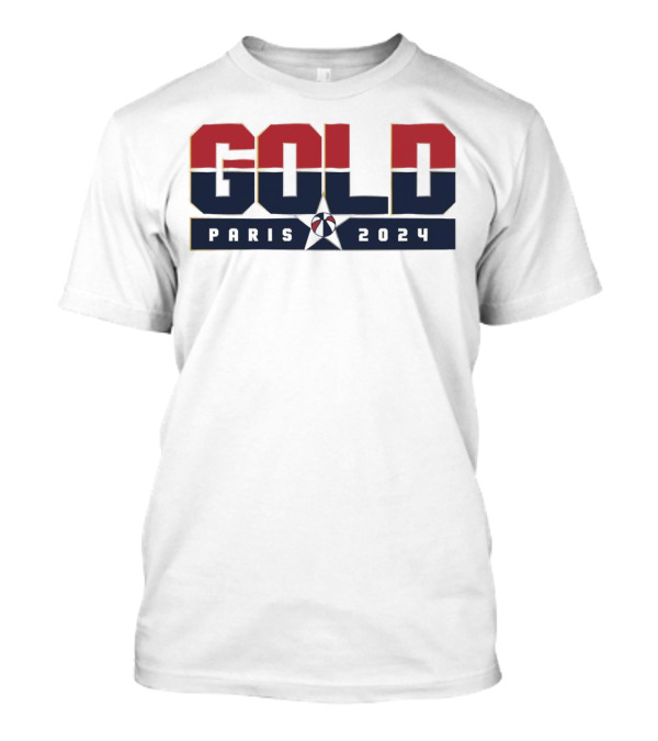 USA Gold Paris 2024 Basketball T-Shirt