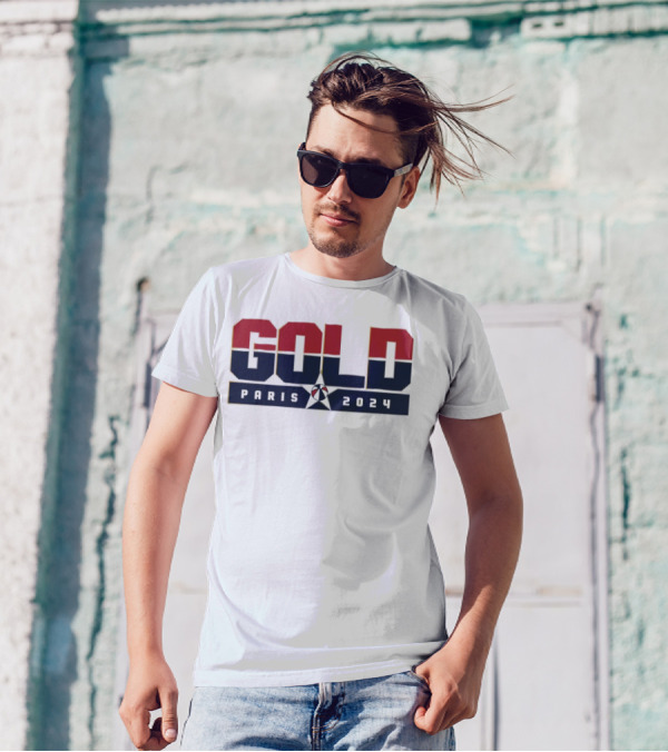 USA Gold Paris 2024 Basketball T-Shirt