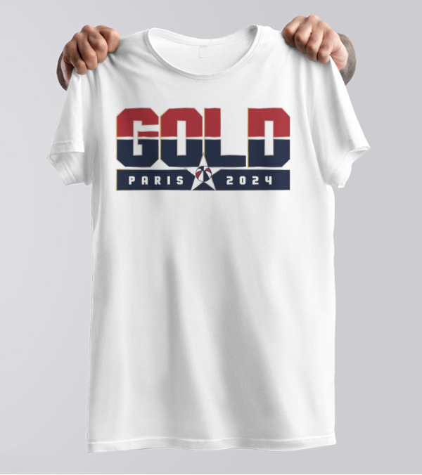 USA Gold Paris 2024 Basketball T-Shirt