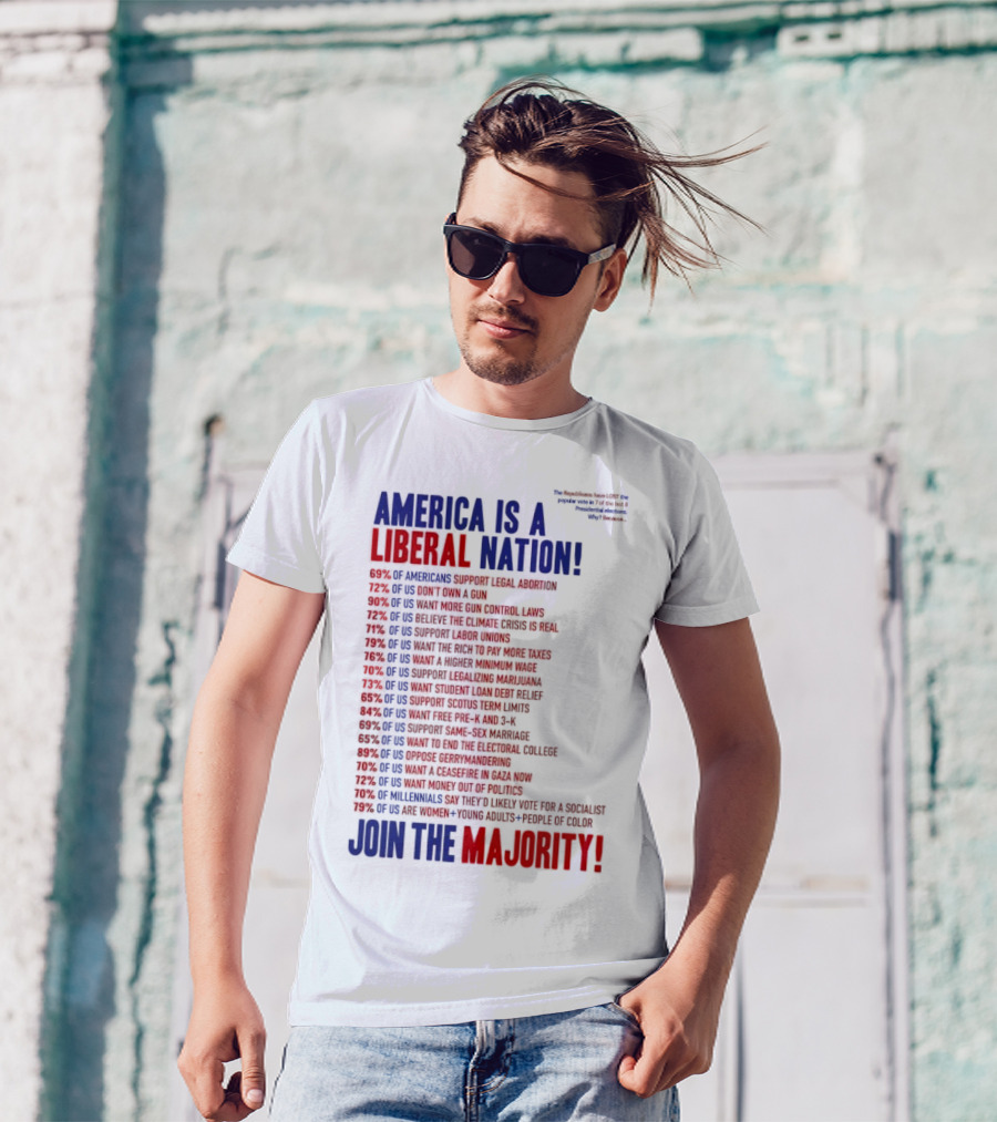 America Is A Liberal Nation 69% Of Americans Support Legal Abortion Join The Majority T-Shirt