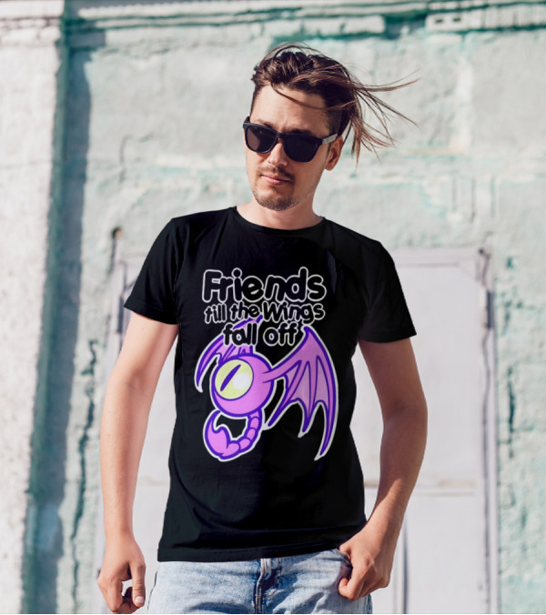 Friends Till The Wings Fall Off Purple Winged Creature T-Shirt