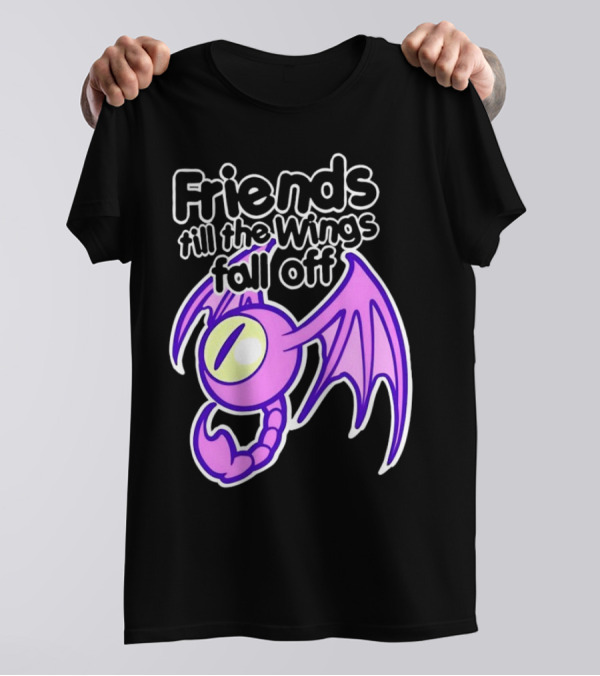 Friends Till The Wings Fall Off Purple Winged Creature T-Shirt