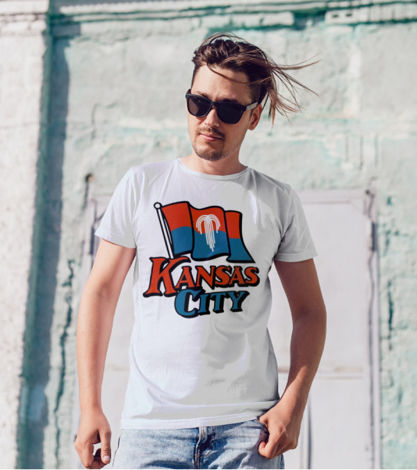 Kansas City Flag With Orange And Blue T-Shirt