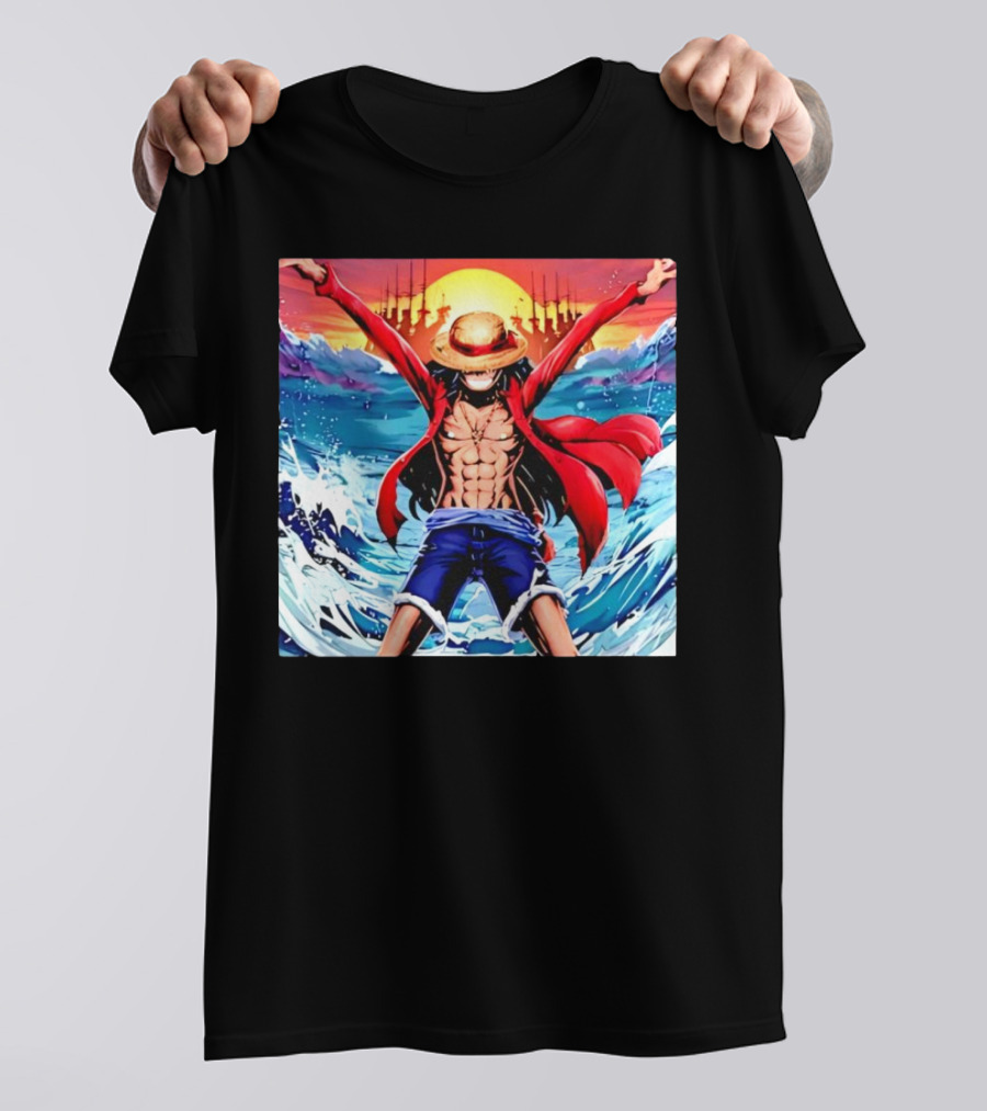 One Piece Monkey D. Luffy Four Emperor Epic Ocean Battle Scene T-Shirt