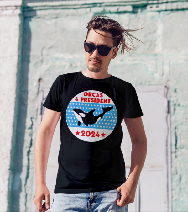 Orcas 4 President 2024 Whale Stars Circle T-Shirt