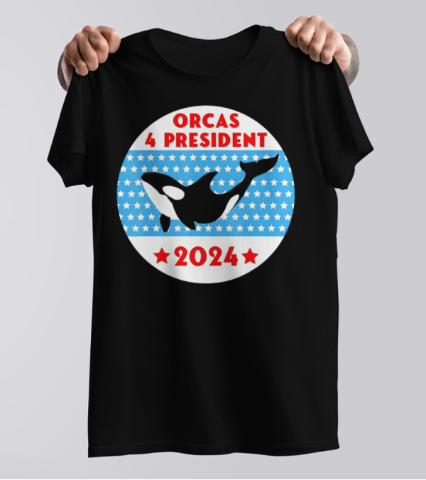 Orcas 4 President 2024 Whale Stars Circle T-Shirt