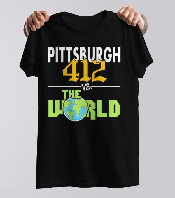 Pittsburgh 412 Vs The World Earth Map T-Shirt
