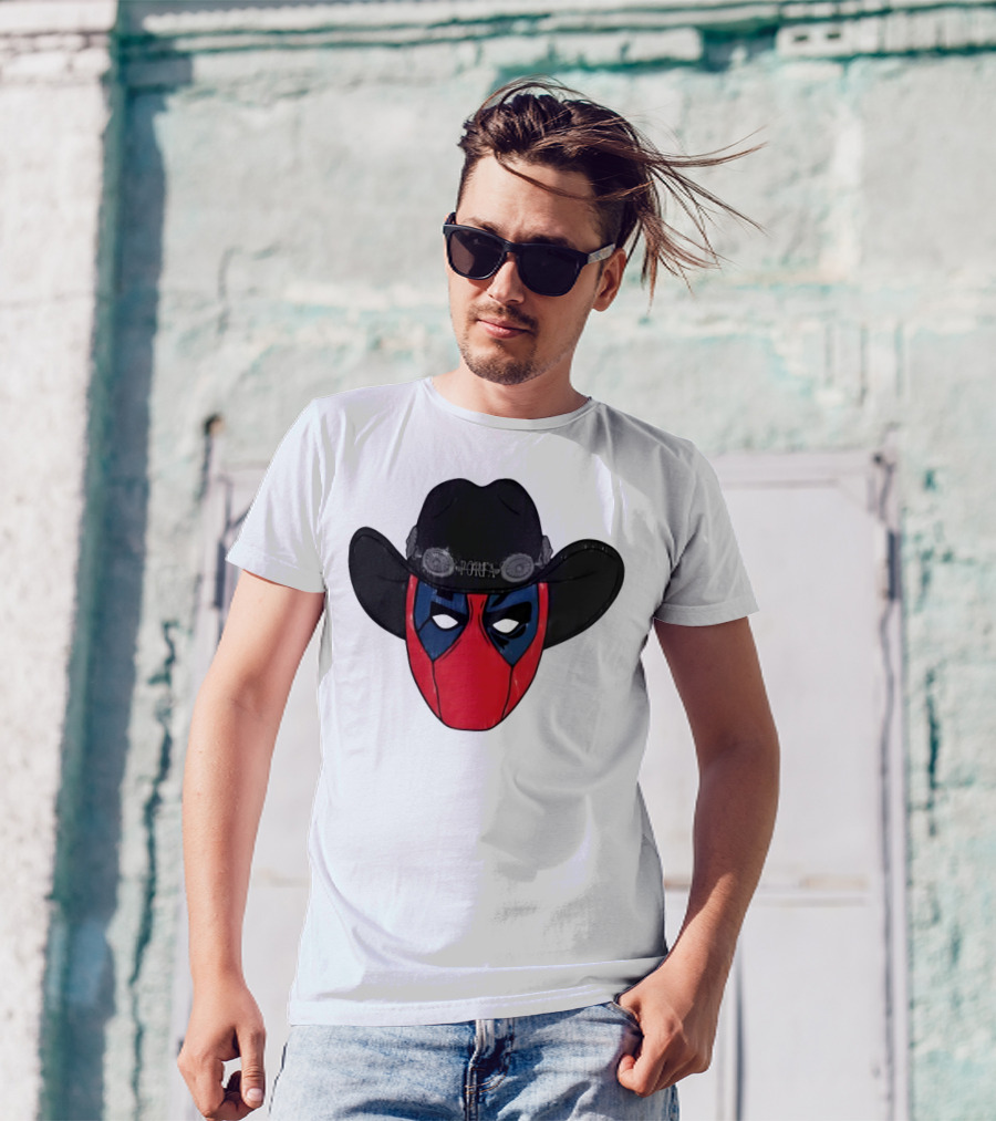 Por Favor Porfapool Deadpool Cowboy Hat Mask T-Shirt