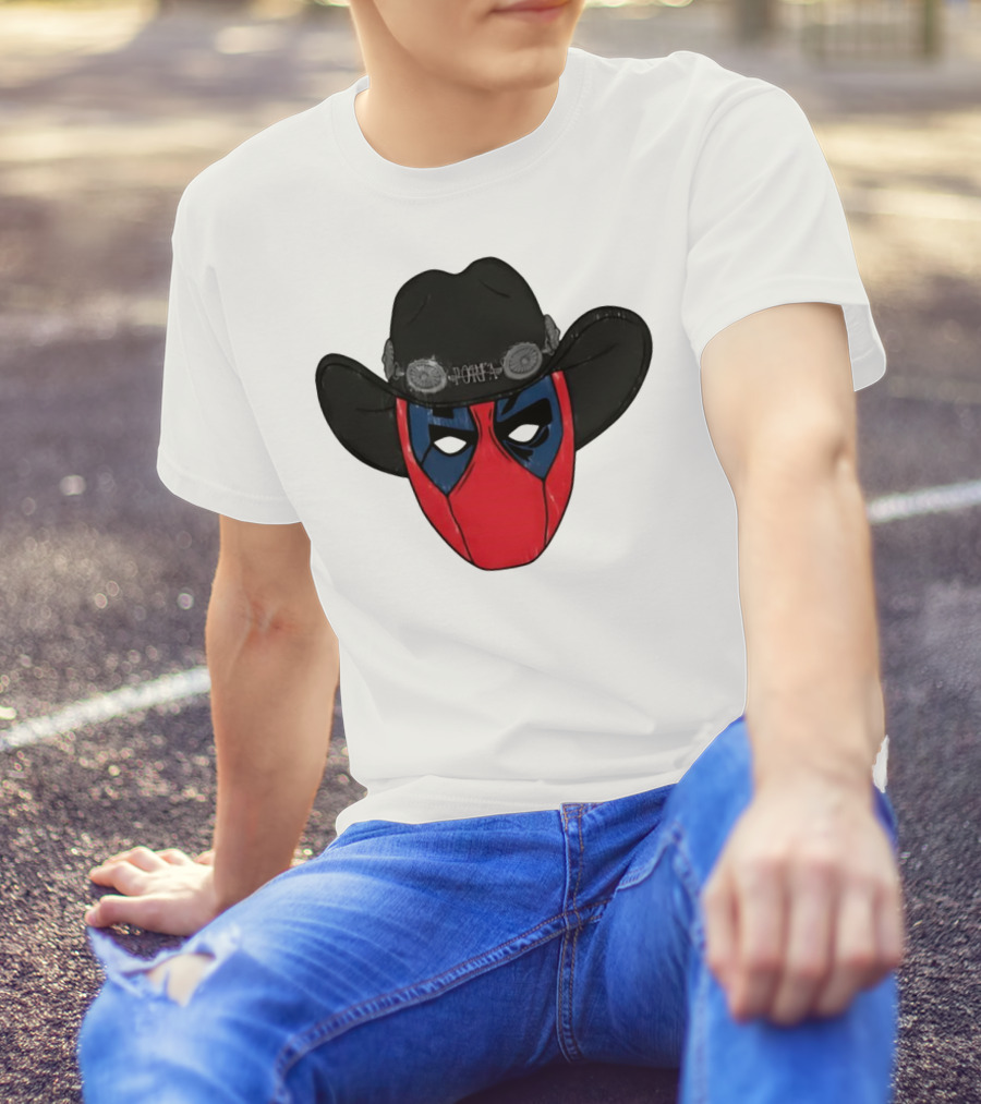 Por Favor Porfapool Deadpool Cowboy Hat Mask T-Shirt