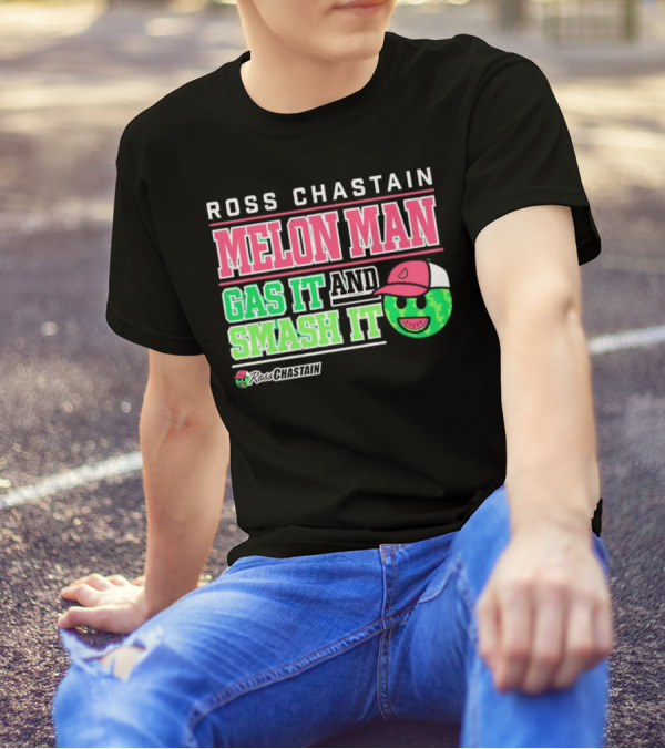 Ross Chastain Melon Man Gas It And Smash It Watermelon Face T-Shirt