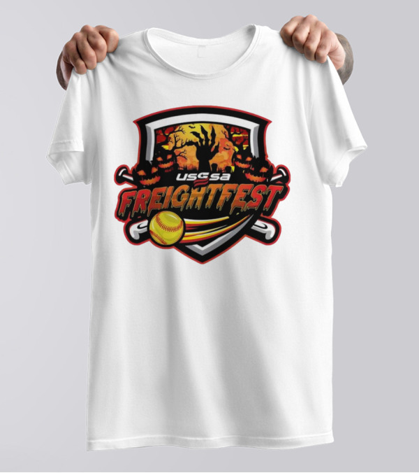 USSSA Fast Pitch Freightfest 2024 Halloween Softball Texas T-Shirt